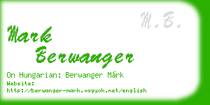 mark berwanger business card