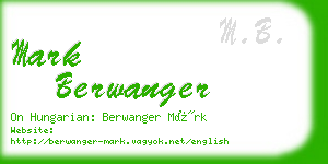 mark berwanger business card